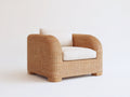 Fauteuil de jardin - rotin - bois - 94x86x74 cm - brun-beige - style naturel