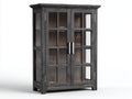 Vitrine - Bois-Verre-Métal - 105x42x155 cm - Brun noir-Naturel - Style rustique