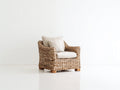 Fauteuil de jardin - rotin - bois - 83x79x77 cm - brun-beige - style bohème