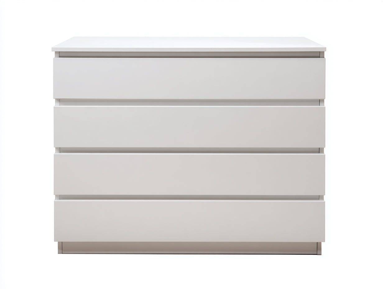 Commode - Bois - 80x45x90 cm - Blanc - Style contemporain