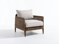 Fauteuil de jardin - rotin - bois - 86x80x82 cm - brun-gris clair - style contemporain