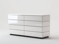 Commode - Bois - 150x45x82 cm - Blanc - Style contemporain