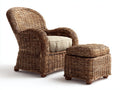 Fauteuil de jardin - rotin-tissu - 86x78x108 cm - brun-beige - style naturel