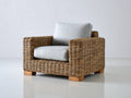Fauteuil de jardin - rotin - bois - 92x88x76 cm - brun-gris clair - style naturel