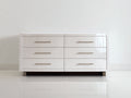 Commode - Bois-Métal - 152x46x78 cm - Blanc - Style contemporain