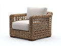 Fauteuil de jardin - rotin - bois - 87x81x78 cm - brun-beige - style naturel