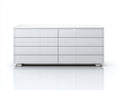 Commode - Bois - 160x47x78 cm - Blanc - Style contemporain