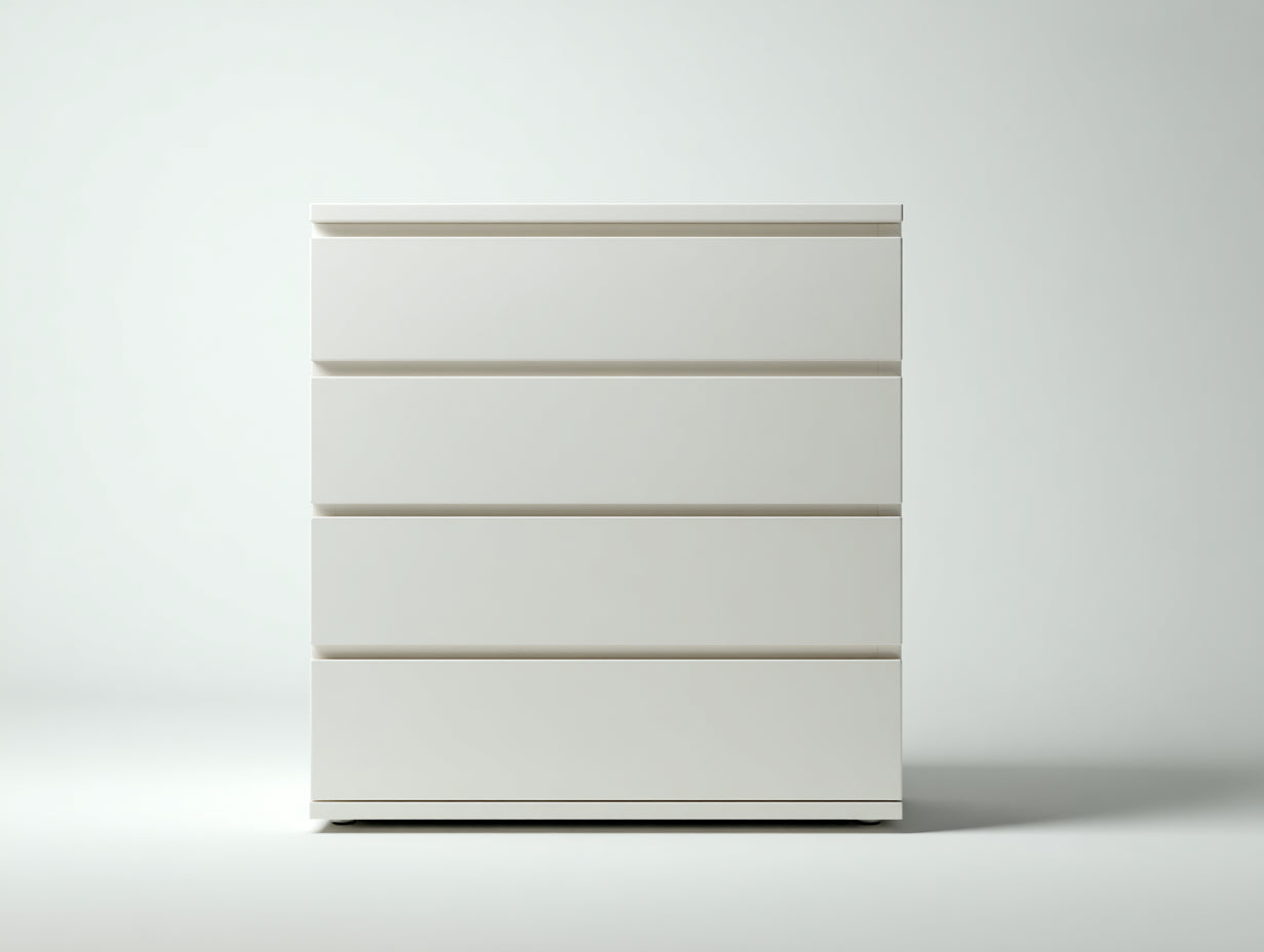 Commode - Bois - 78x42x92 cm - Blanc - Style minimaliste