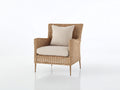 Fauteuil de jardin - rotin - métal - 78x73x87 cm - brun-beige - style bohème