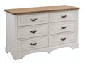Commode - Bois-Métal - 138x48x82 cm - Blanc-Naturel - Style rustique